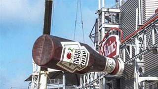 A Breathtaking Sight For Steelers Fans, 1 Of The Heinz Ketchup Bottles Returns To Acrisure Stadium  (Acrisure Stadium). Photo by Pittsburgh Post Gazette